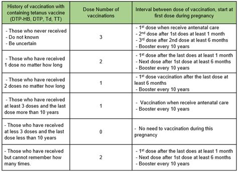 Tetanus Injection Schedule